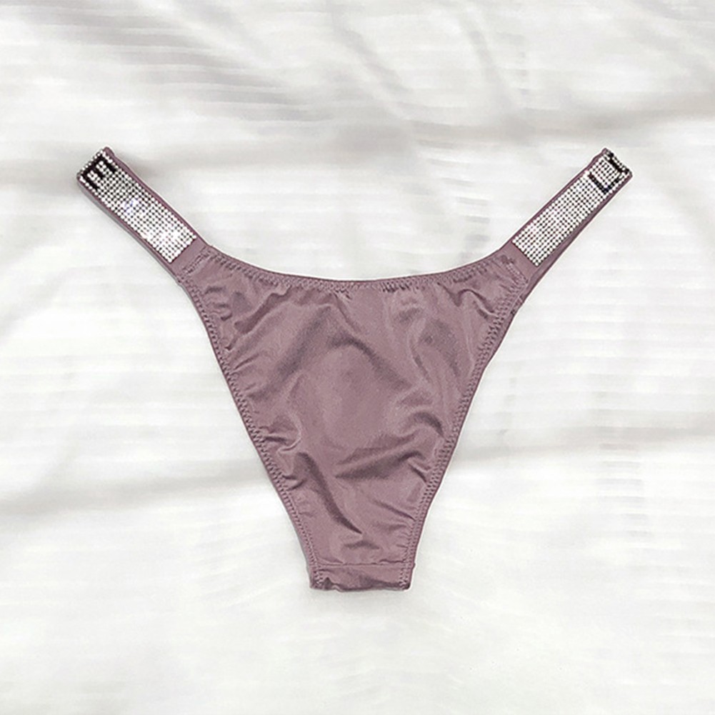 Daily Women Thongs Underwear Shine Sleepwear Soft Solid Backless Stretch
