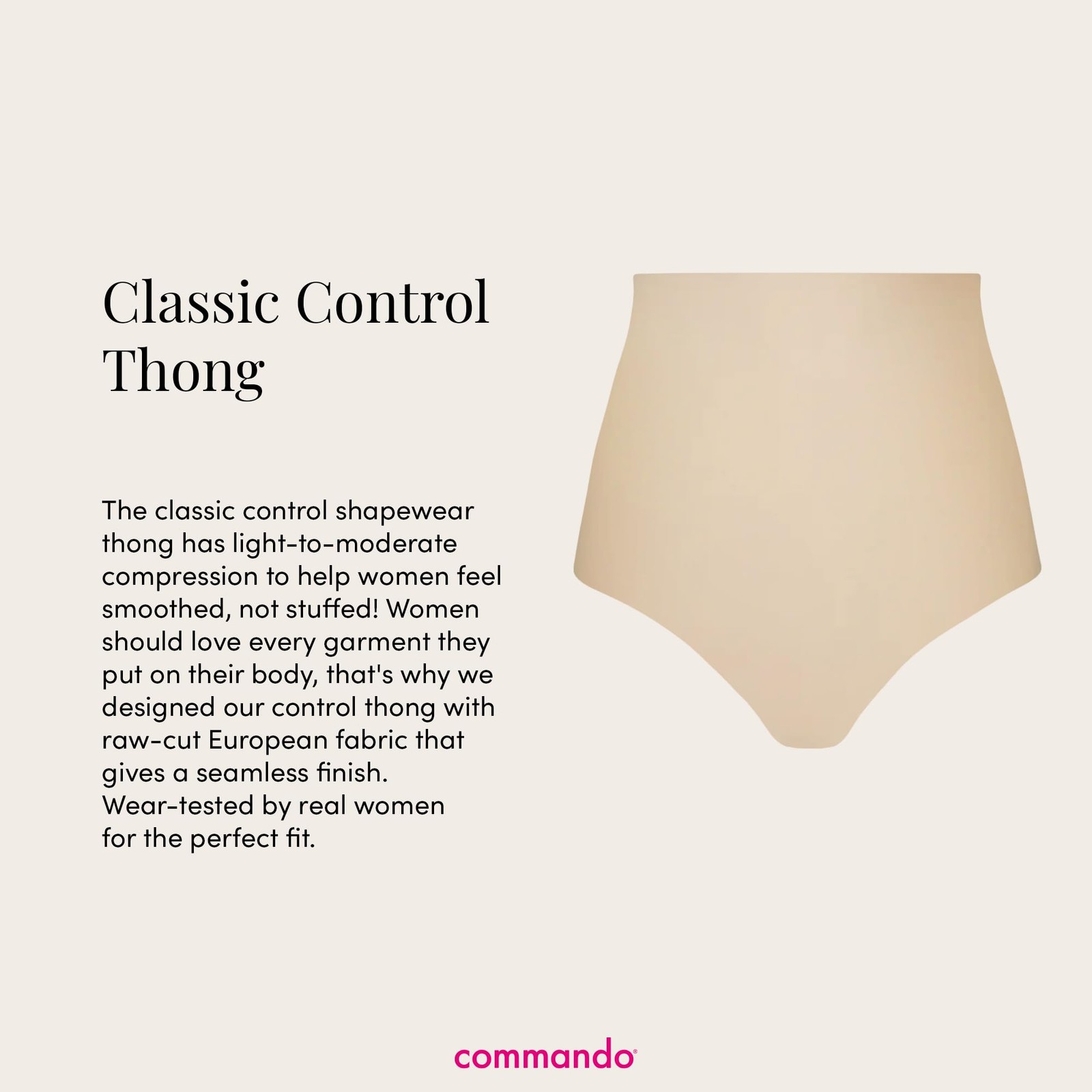 commando – Classic Control Thong | Silky Soft & Shaping No Show Thong