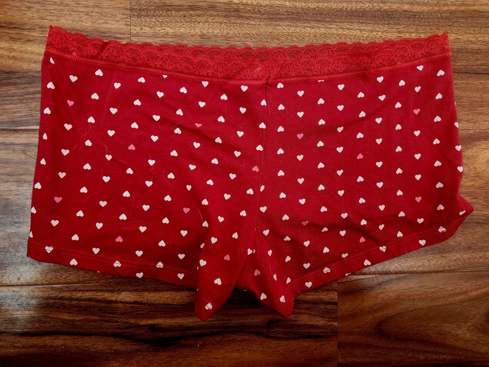 NWOT VICTORIA’S SECRET LARGE SHORTIE BOY STORTS PANTIES RED HEARTS VINTAGE