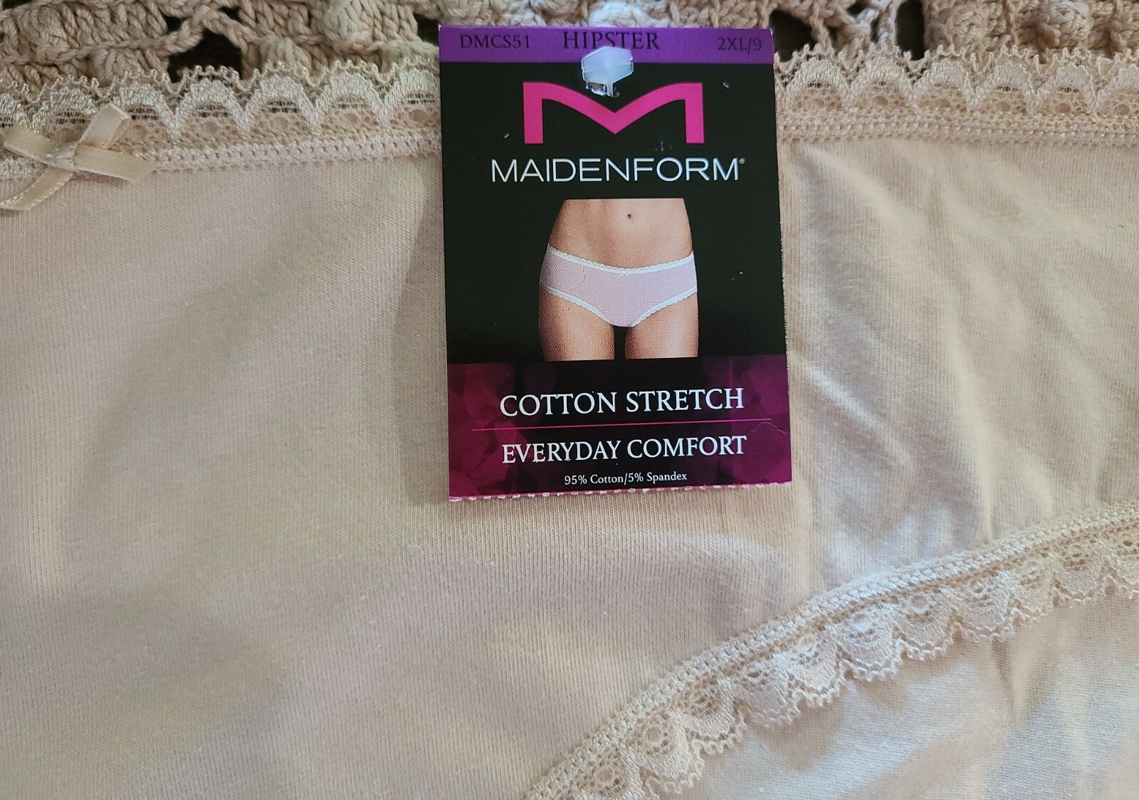 2XL/9 MAIDENFORM SeXy Comfy COTTON BLEND With Lace HIPSTER Panty DMCS51 ~NWT