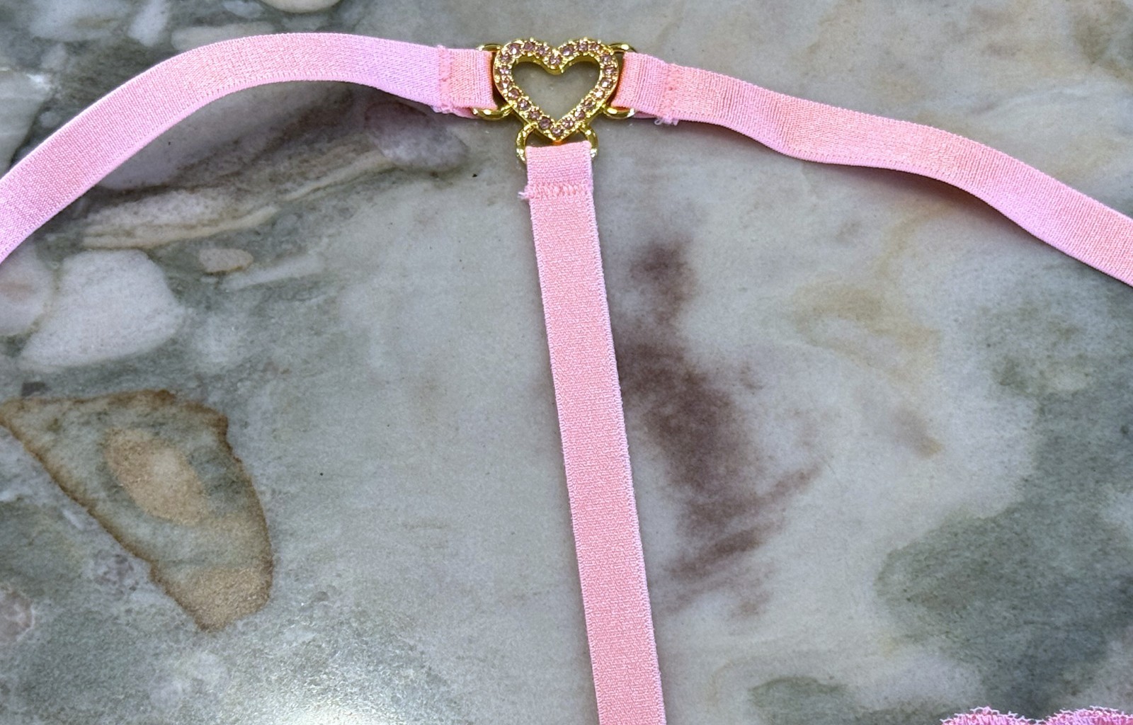 NEW Victoria Secret Dream Angels Pretty Petals Tulle V-String Pink Hope XL XXL
