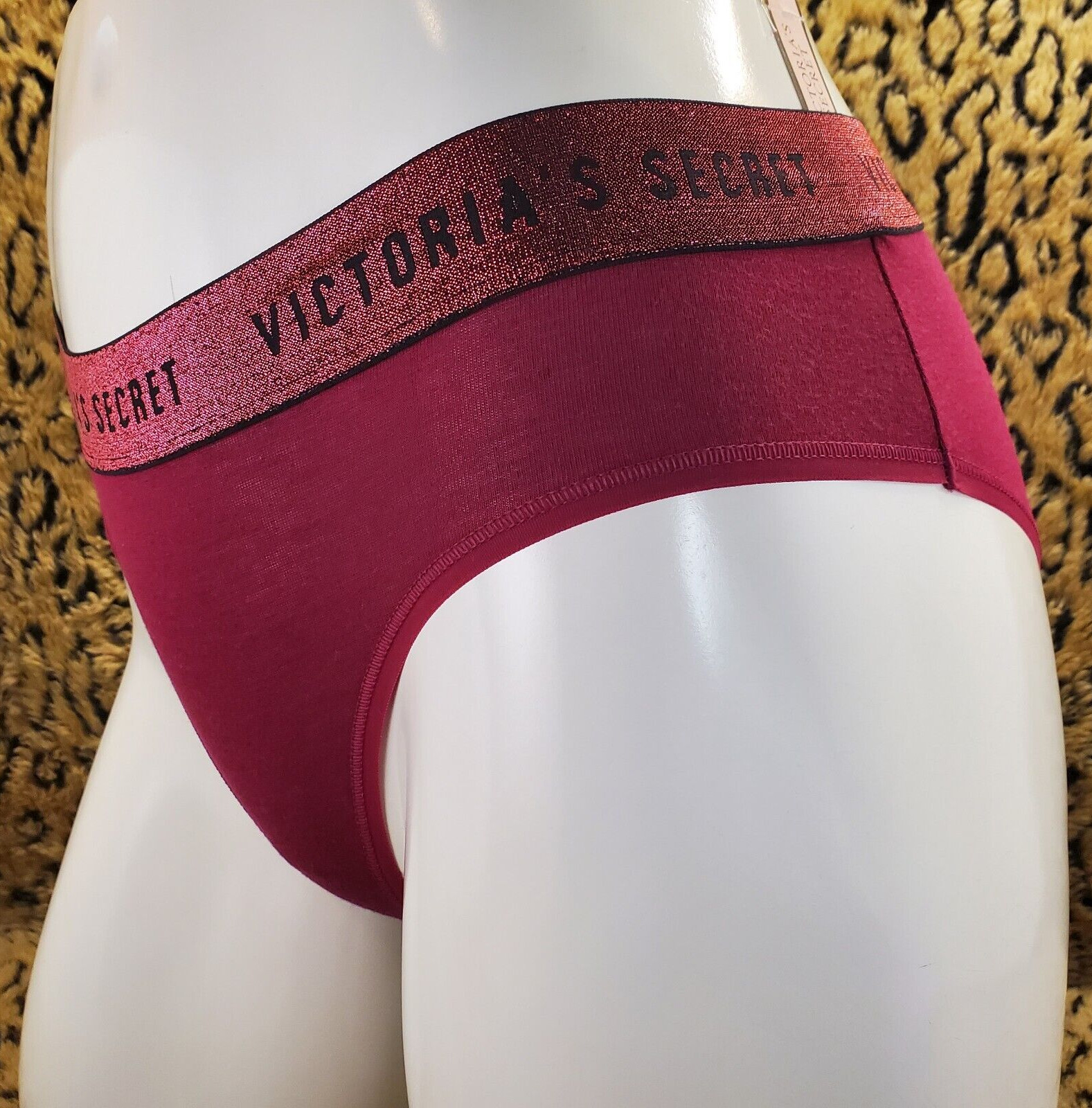Victoria’s Secret Purple Glitter Logo HipHugger Hipster Panty S NWT Sexy