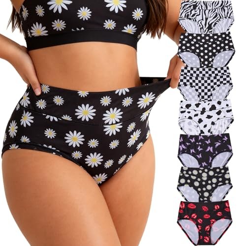 Women’s Underwear Plus Size Briefs XL-5XL High Waisted 4X-Large Hbxl 7pcs