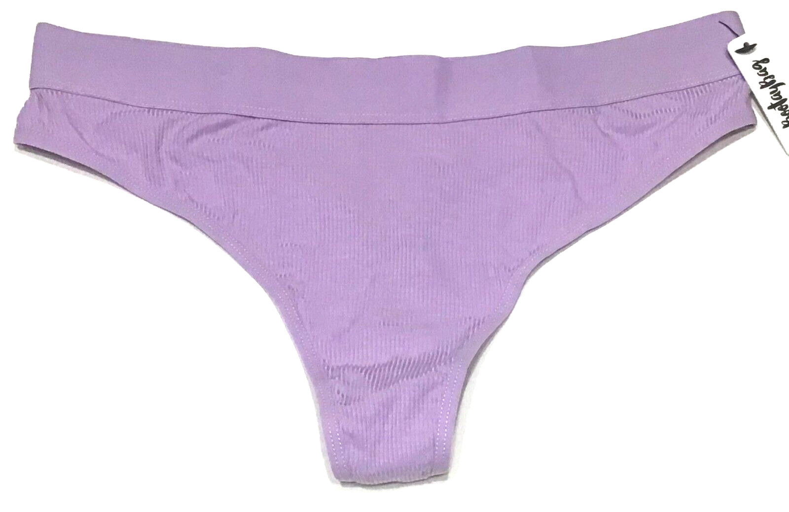 medium – NWT Bootaybag ribbed thong panty lavender rayon $14 tag (c25)