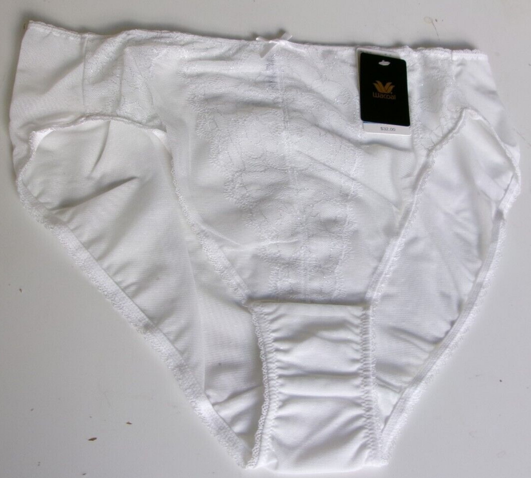 1 Wacoal Retro Chic Hi Cut Brief Size 2X White Style 841186
