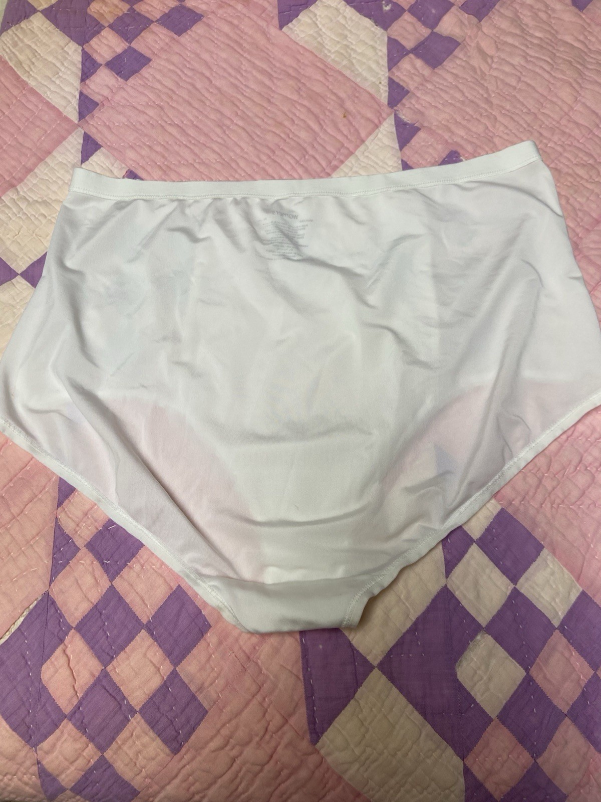 Warners 2XL White Panties Shiny Panel Polyester Blend