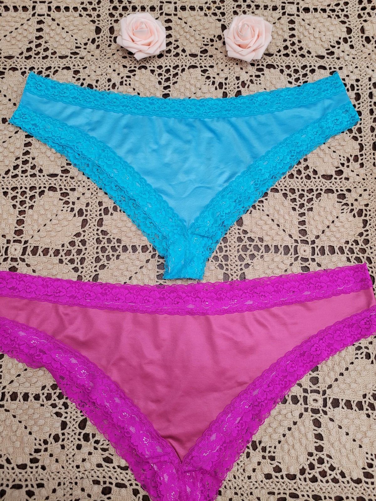 RETRO CHIC SeXy Luxury LACE 2 Pair LOT 4XL Contrast Lace Naughty PANTIES ~ NWOT