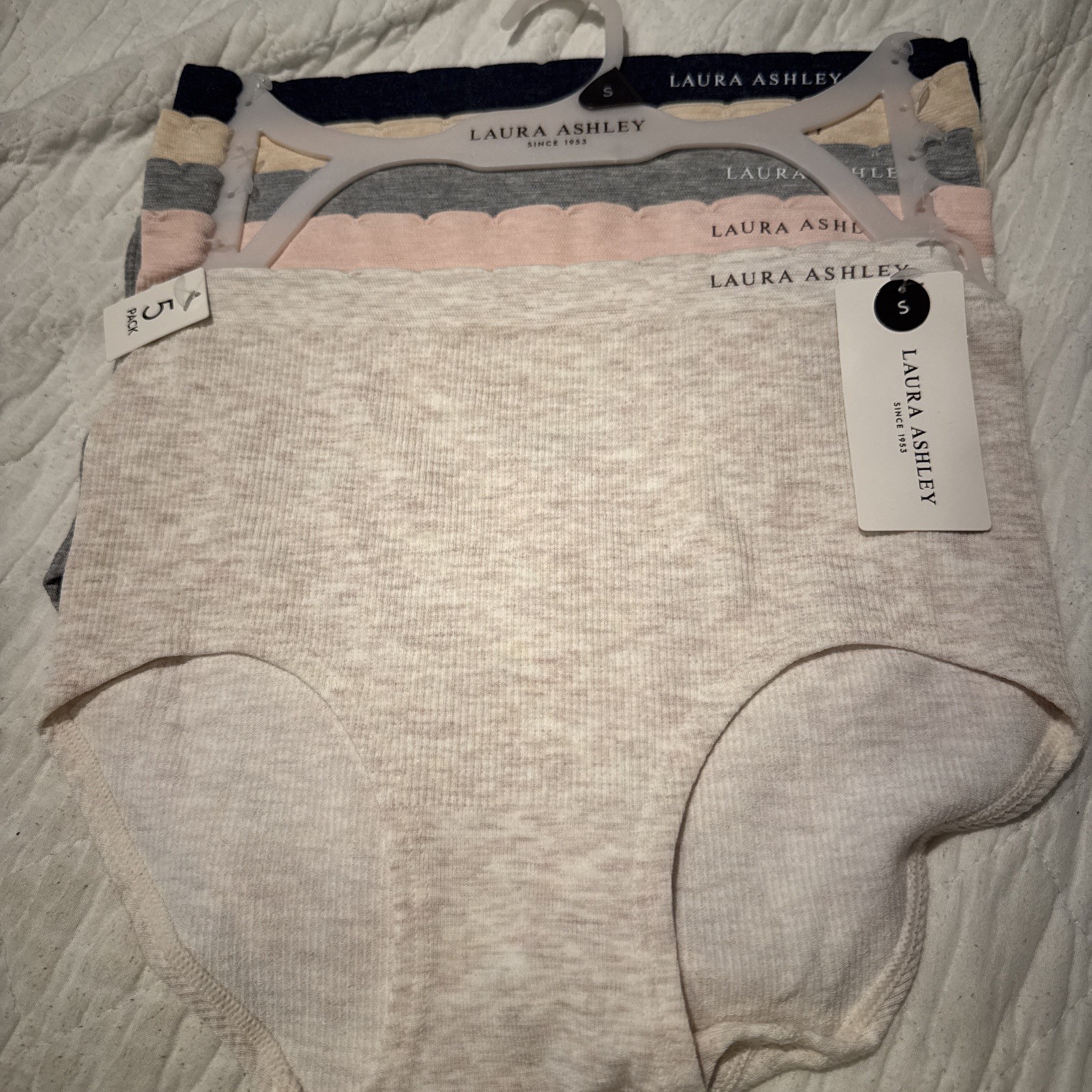 5 Laura Ashley Panties Soft Brief Underwear Lingerie Nylon Spandex Rayon Small