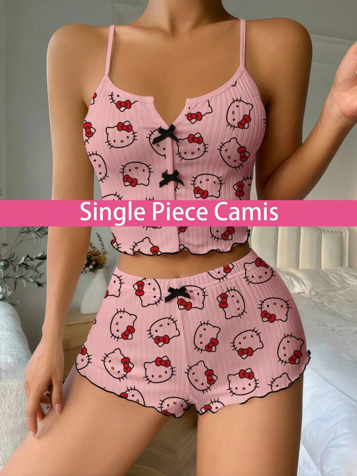 Hello Kitty Womens Plus Size Pyjamas Summer Top Comfy Sleepwear Cheap24