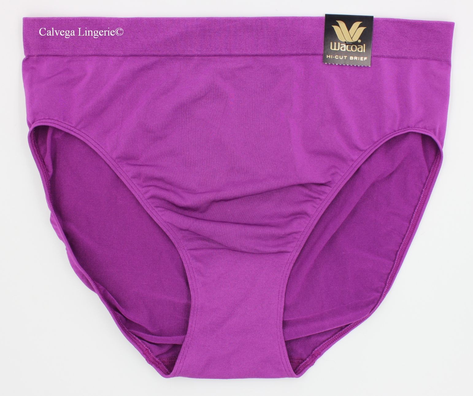 NWT Wacoal 834175 “B-Smooth” Seamless Hi-Cut Brief Panty, Fuchsia (552), L