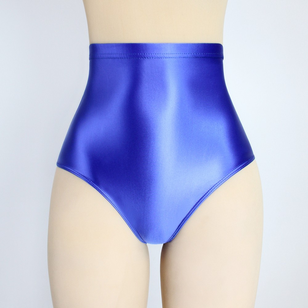 Women Panties Shiny Briefs Knickers Opaque Gym Yoga Shorts Underwear High Waist