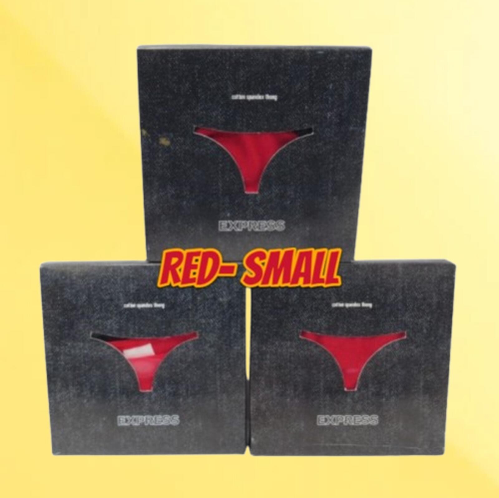 EXPRESS INTIMATES COTTON SPANDEX THONG PANTY RED SIZE SMALL BOXED LOT OF 3
