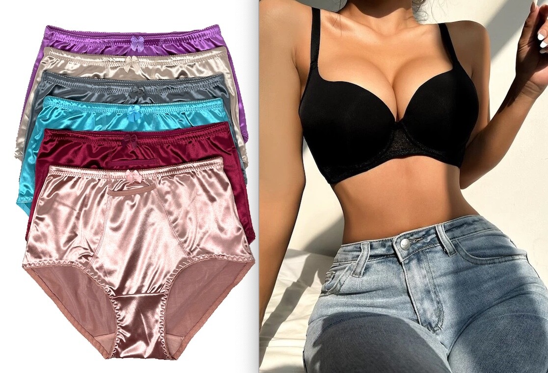 Elevate Your Lingerie Game: Satin Bikini Panties, 3/6-Pack, Sizes S to XL 2X 3X