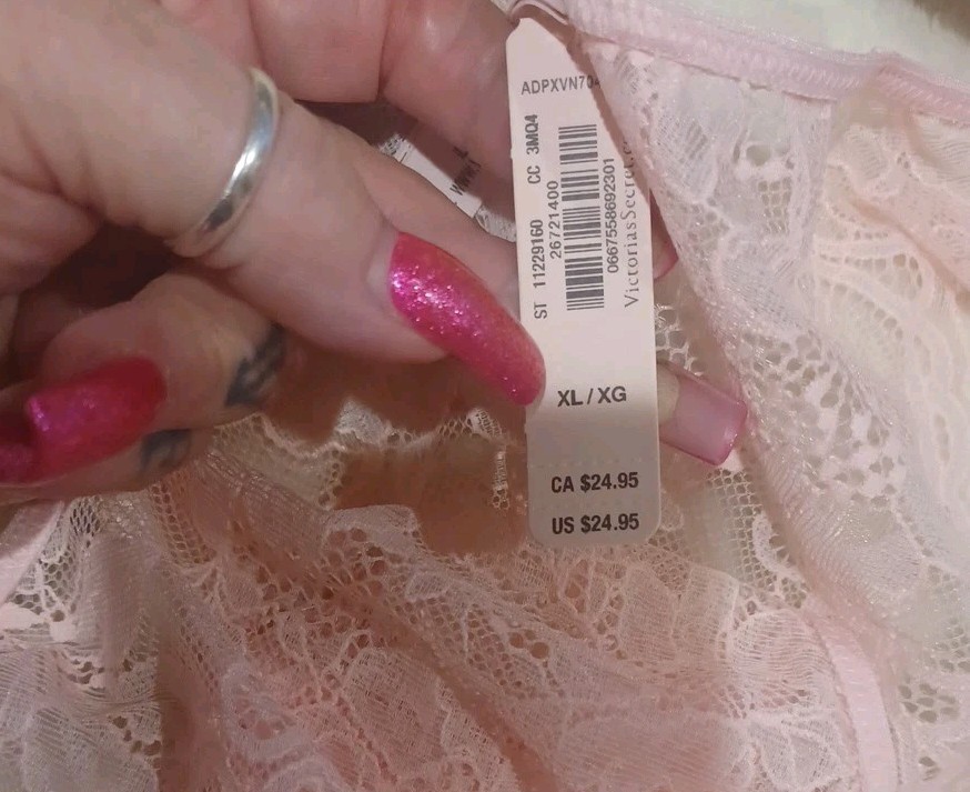 VICTORIA’S SECRET VERY SEXY SHINE STRAP RHINESTONE LACE PINK XL BRAZILIAN