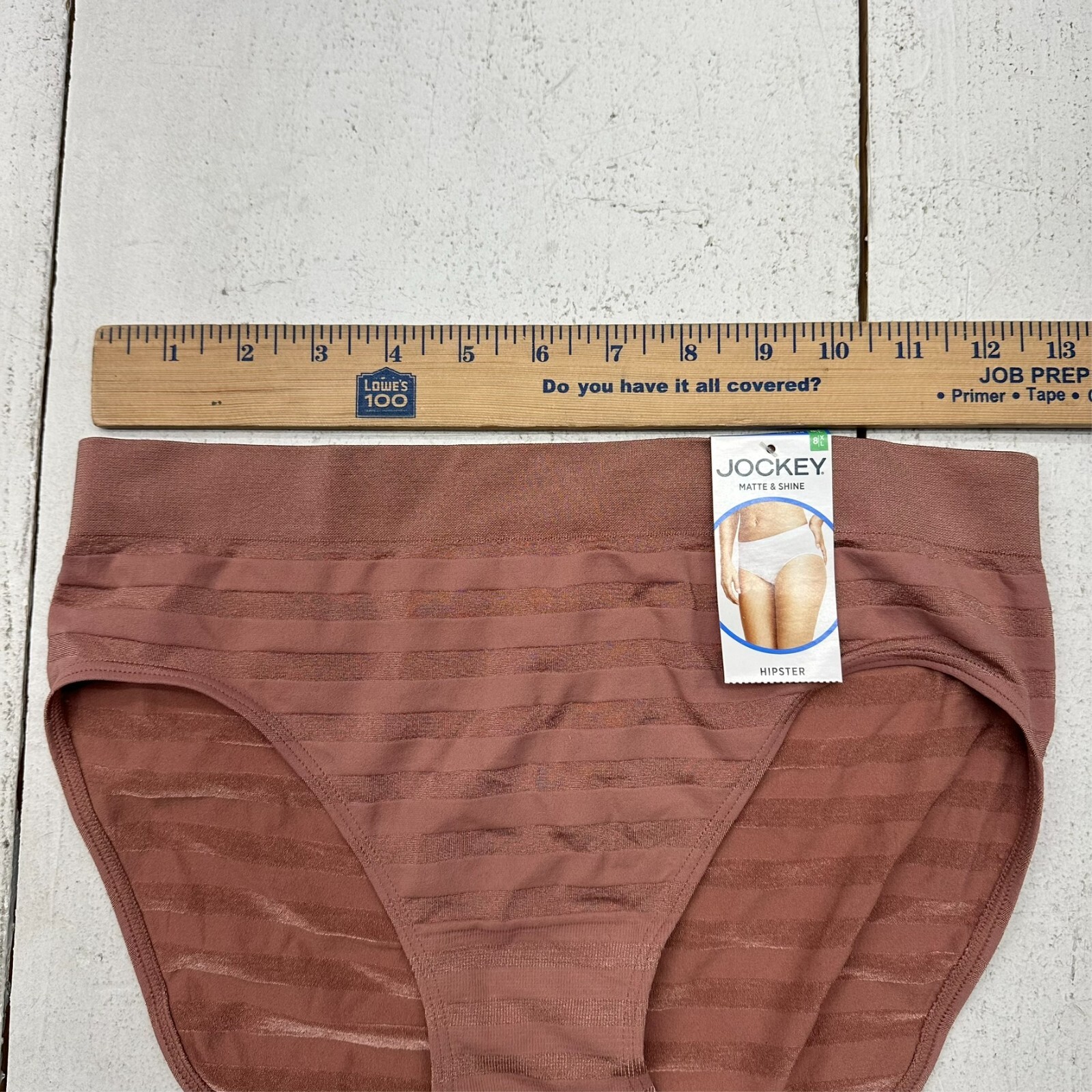 Jockey Nude Striped Matte & Shine Hipster Underwear Women’s Size X-Large (8) NEW