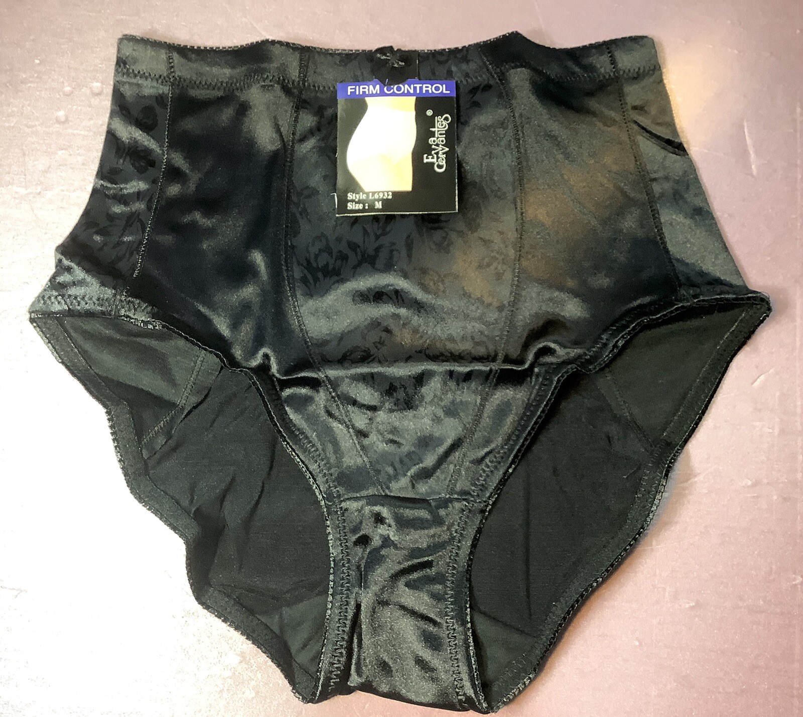 Women Control Panties Briefs EVA CERVANTES XL Black SturdySatin AppearanceGlossy