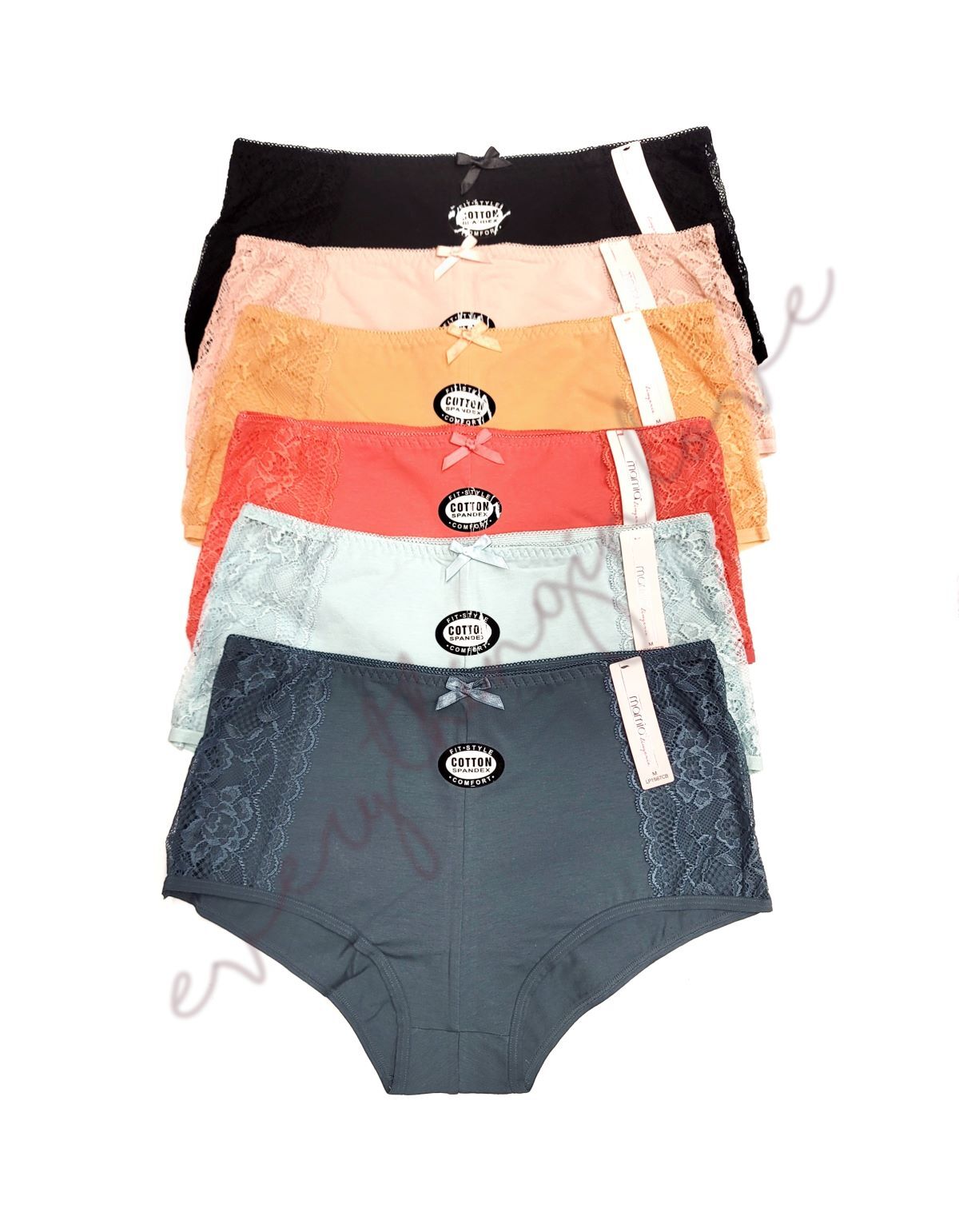 Women Soft Stretch Comfortable Cotton Side Lace Hipster Bikini No Show panties