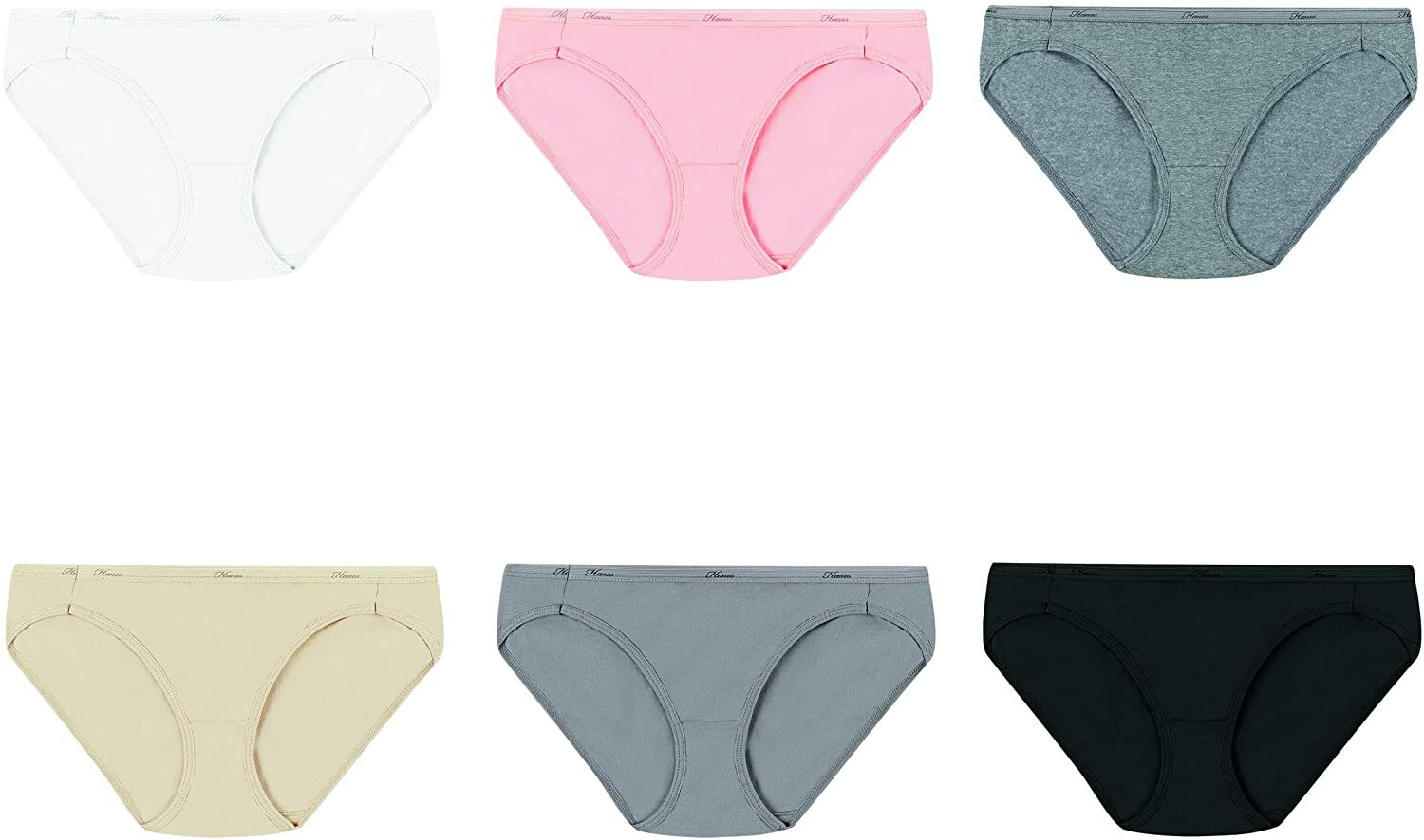 Hanes Cool Comfort Women’s Cotton Bikini Panties 6-Pack-PP42CA