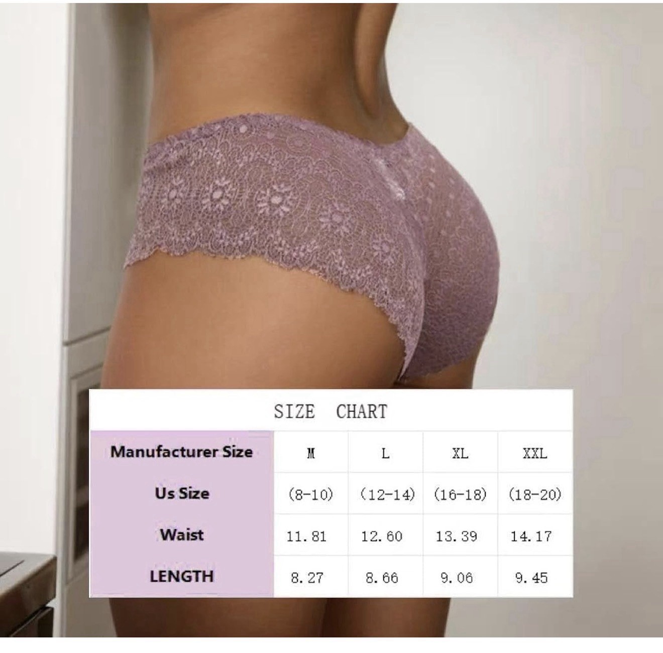 Multicolor Lace Cheeky Panties Women’s Regular Size M 12 Pack