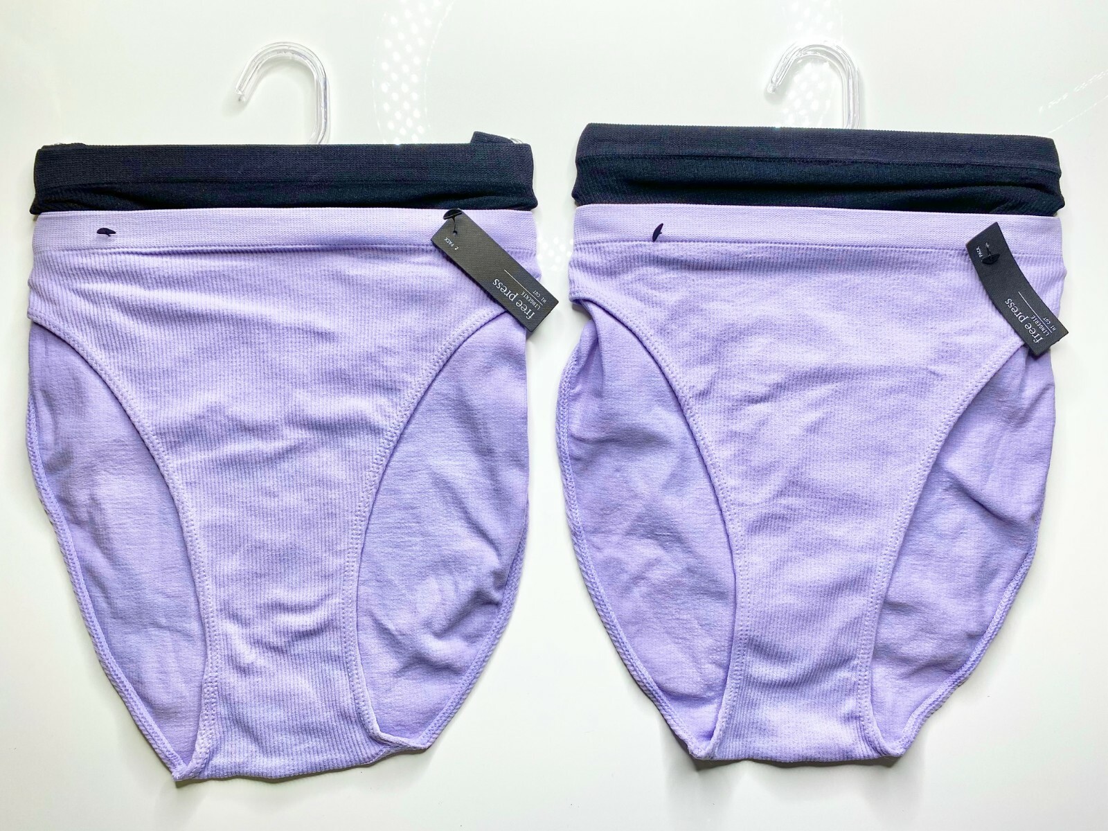 4-Pair FREE PRESS Black Purple Hi Leg High Cut Waist Rise Pantie S 4/6 NORDSTROM