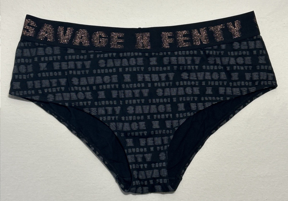 Savage X Fendi Women’s Black Under Ware Briefs Panties Logo Band Size 1X NWT