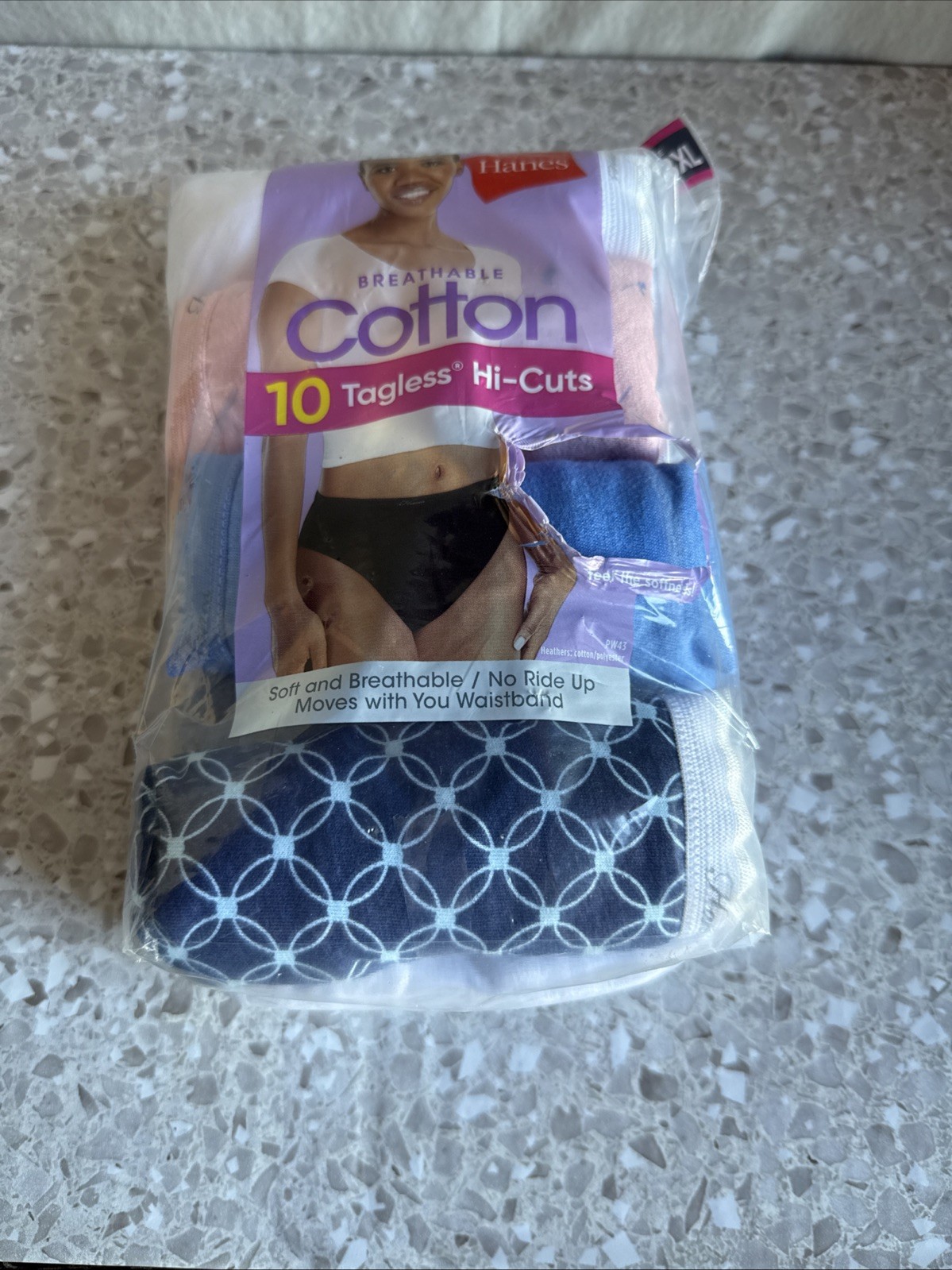 Hanes Women’s Cotton Tagless Hi Cut Breathable Panties 10-Pack, Size 10x3XL