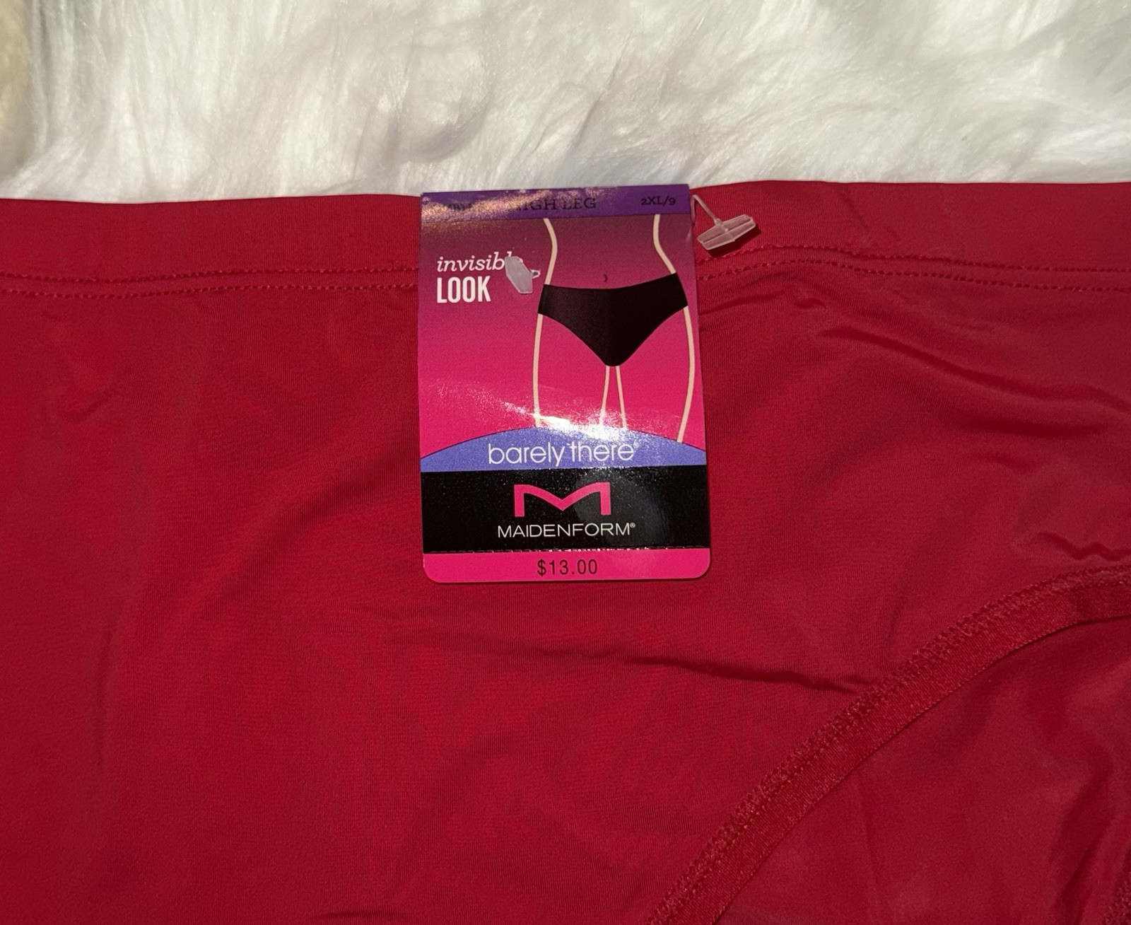 Maidenform DMBTHB Barely There Invisible Look High Leg Panties Womens 9 2XL Red