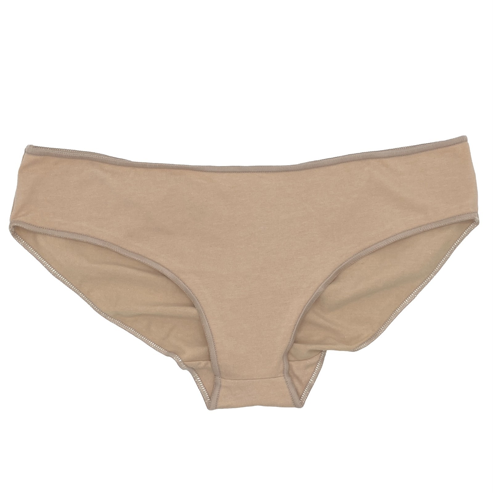 AMERICAN APPAREL UNDERWEAR PANTIES COTTON SPANDEX JERSEY SHIRRED BEIGE NWT S