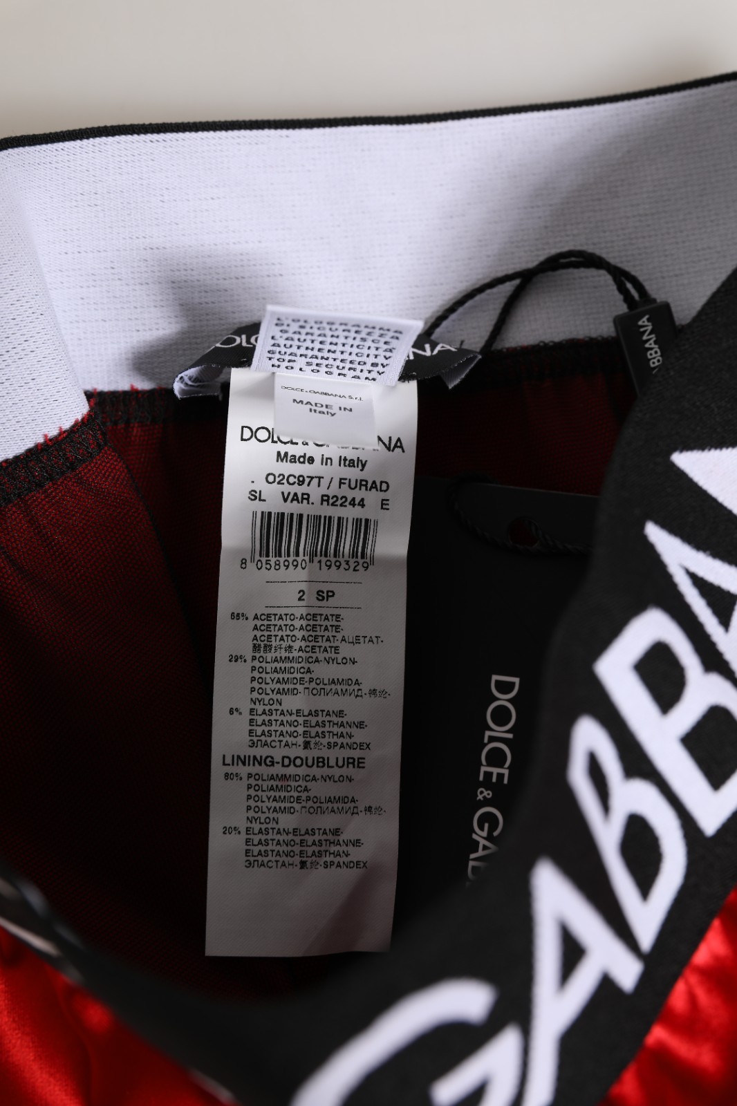 DOLCE & GABBANA Underwear Red Satin High-Waist Briefs Logo Women IT 2/US S $270