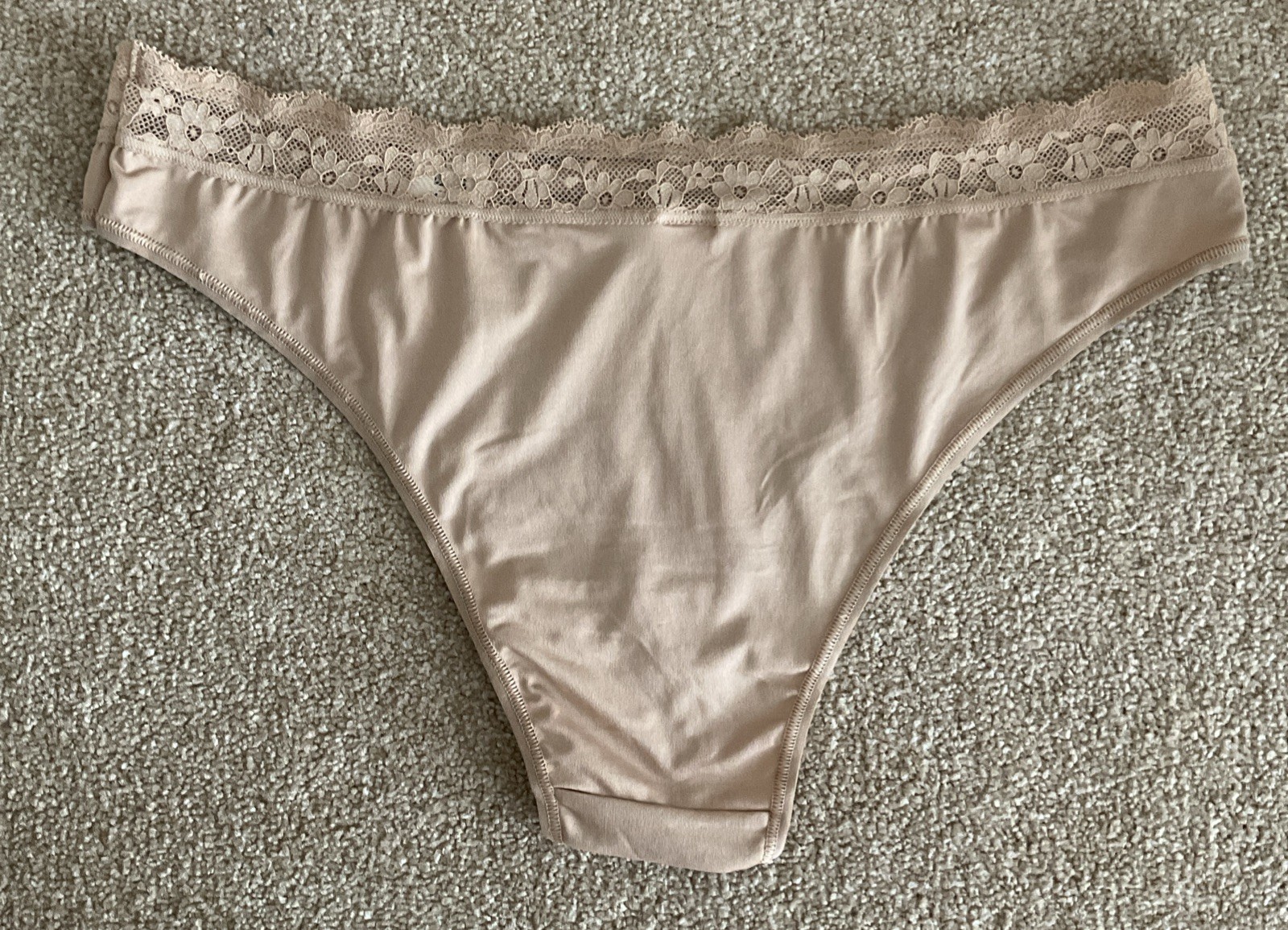 M&S 2 PACK Size M 12-14 Ladies Pretty Soft Brazilian Knickers Rose Quartz Lace