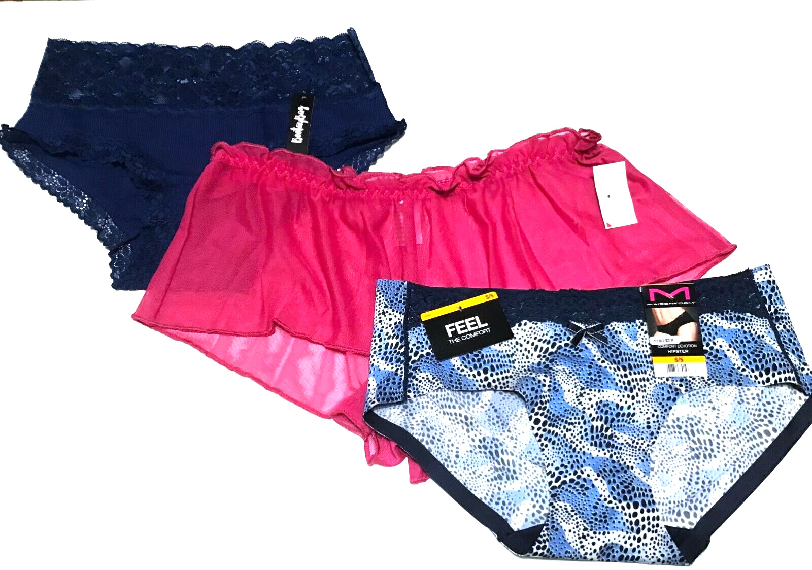 small – NWT BootayBag, Maidenform hipster, unbranded panties lot $24+ tags (b59)