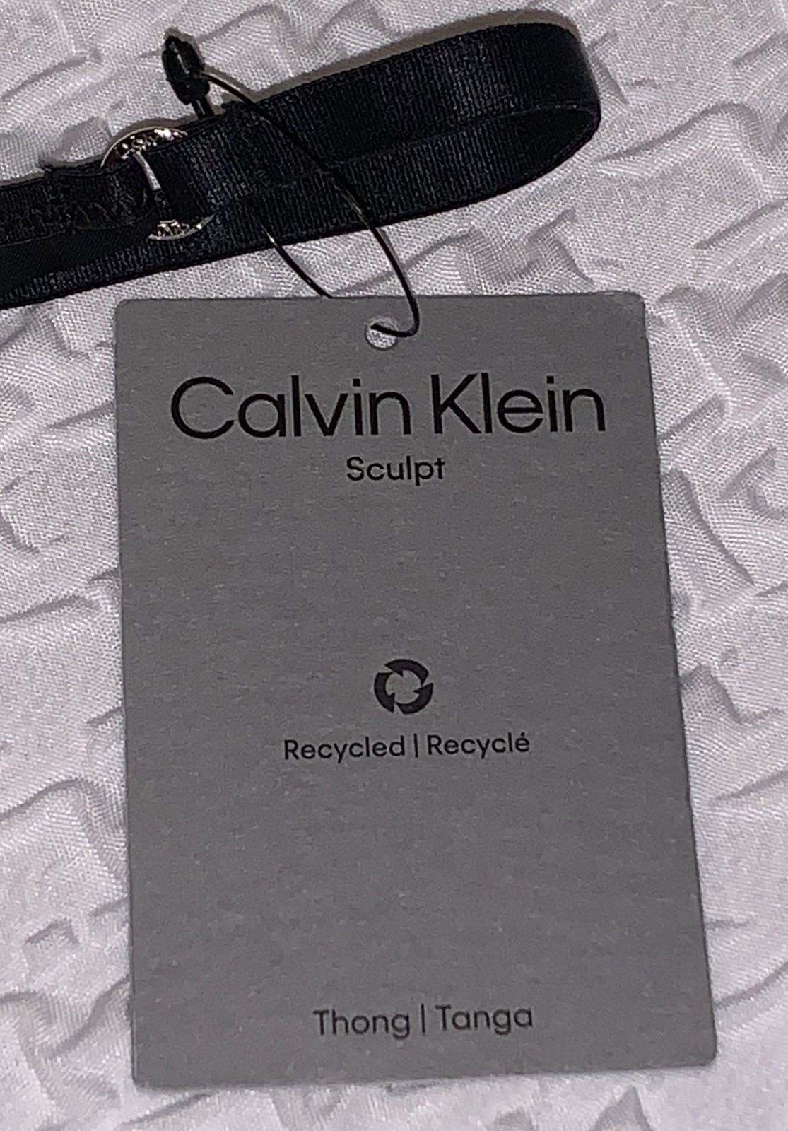 CALVIN KLEIN Sculpt Minimalist Black String Thong Panty Womens XS 4 XL 8 QD7323