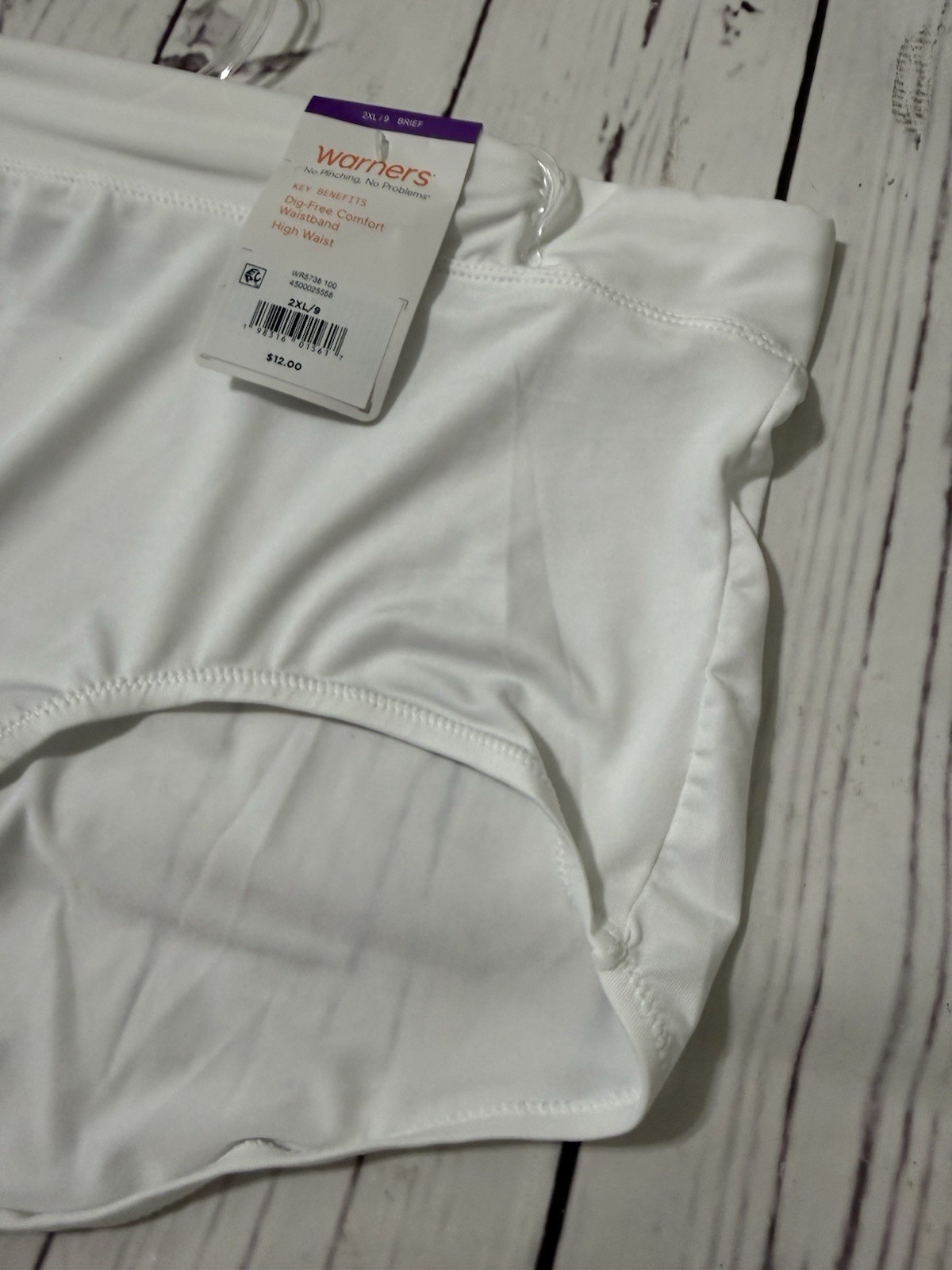 Warner Women’s Dig-Free Comfort Hi Waist Microfiber Panties White XXLarge NWT