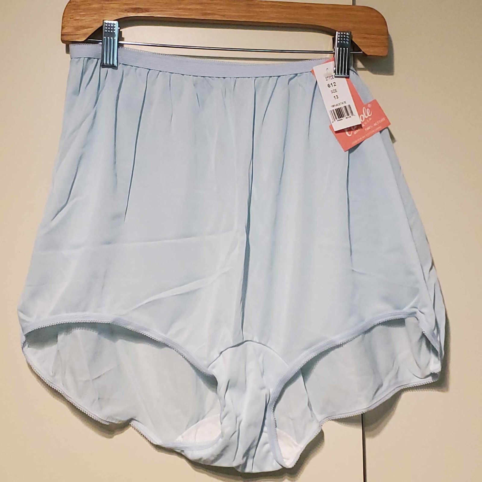 Size 13 (6XL) 100% Acetate Panties Carole Briefs Vintage-New Blue or Yellow