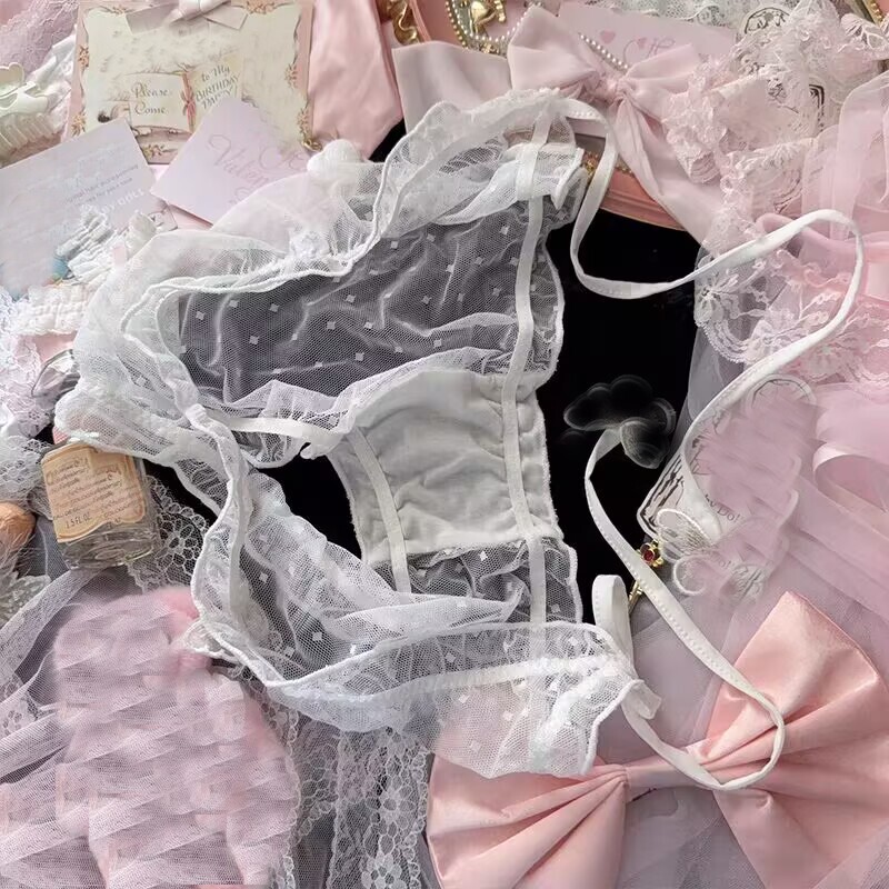 Japanese Sweet Girls Sheer Panties Briefs Princess School Transparent Underpants