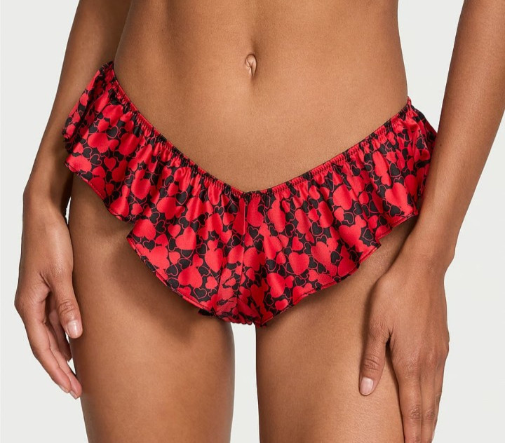 NWT Victoria’s Secret satin flutter Cheeky Red Hearts XL (A87)