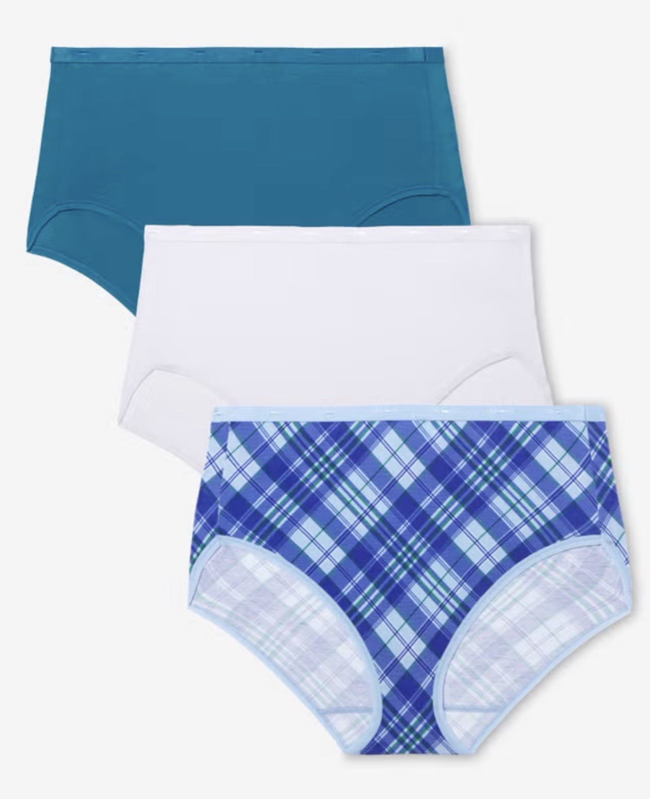 Avenue Womens Cotton Briefs, Panties, 3 Pair, Multi 30/32, Full Coverage, New