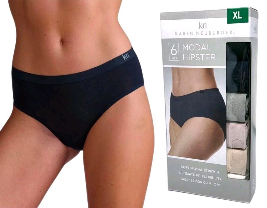 6-pack Karen Neuburger Modal Hipster Multicolor Tagless Soft Stretch Size XL