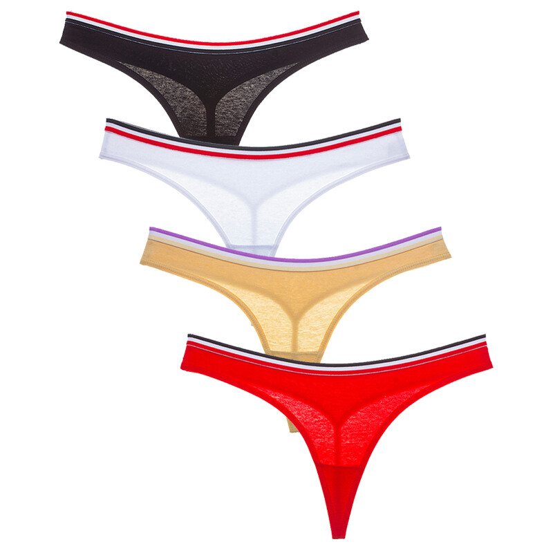 5 Packs Lot Womens Cotton Panties Thongs G-string Bikini Briefs T-back Underwear