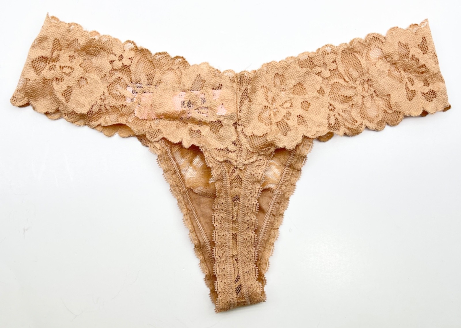 Victoria’s Secret PINK Brown Floral Lace Thong XS New With Tags