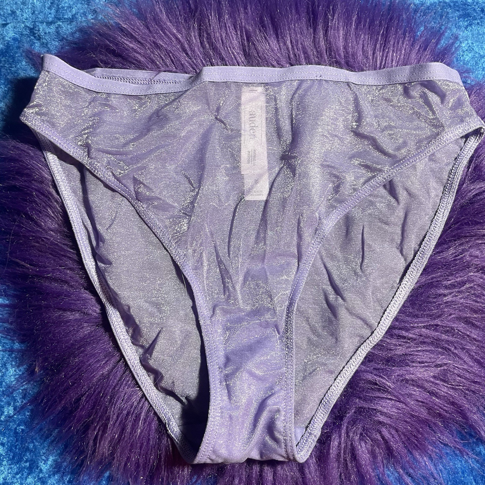 Shiny Purple Panties Shimmery Sparkle Sheer Panty Size XS