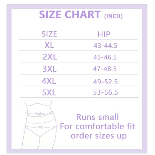 Women’s Underwear Plus Size Briefs XL-5XL High Waisted 4X-Large Hbxl 7pcs