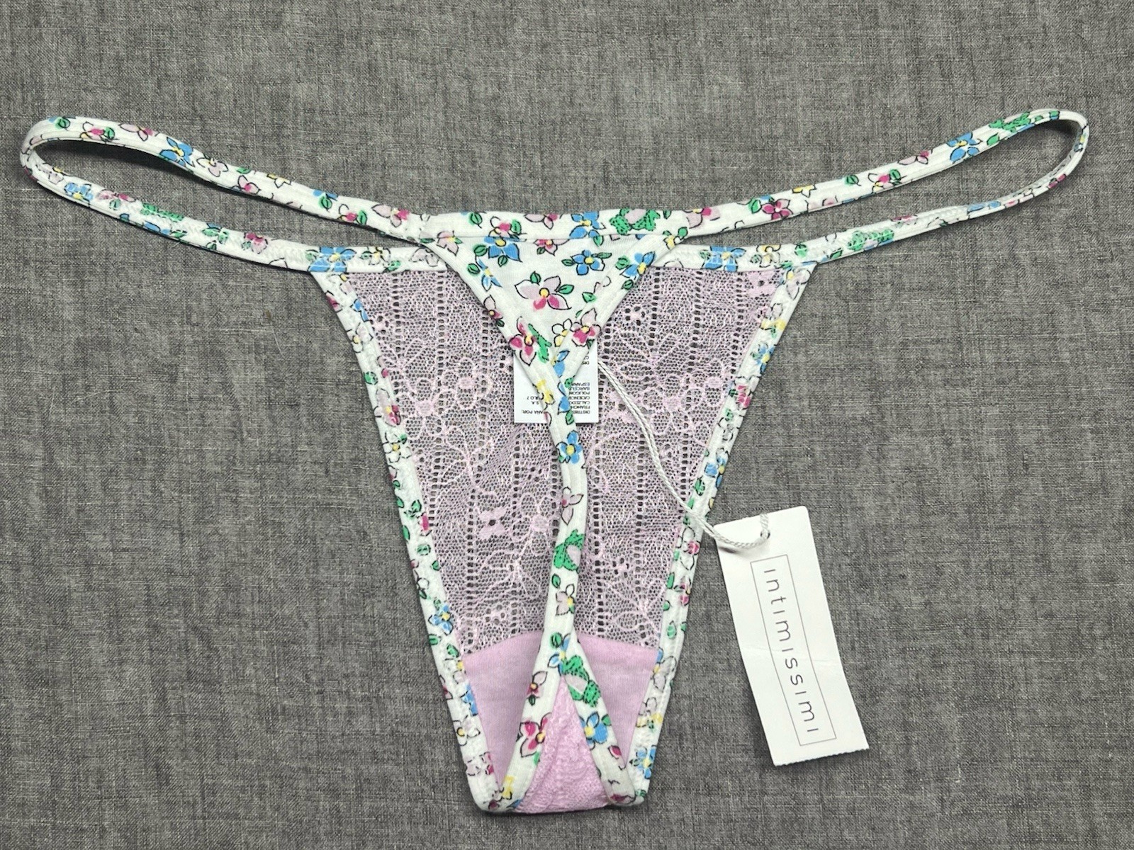 VICTORIAS SECRET INTIMISSIMI VSTRING THONG PANTY FROG FLOWER SMALL EU 38 RARE