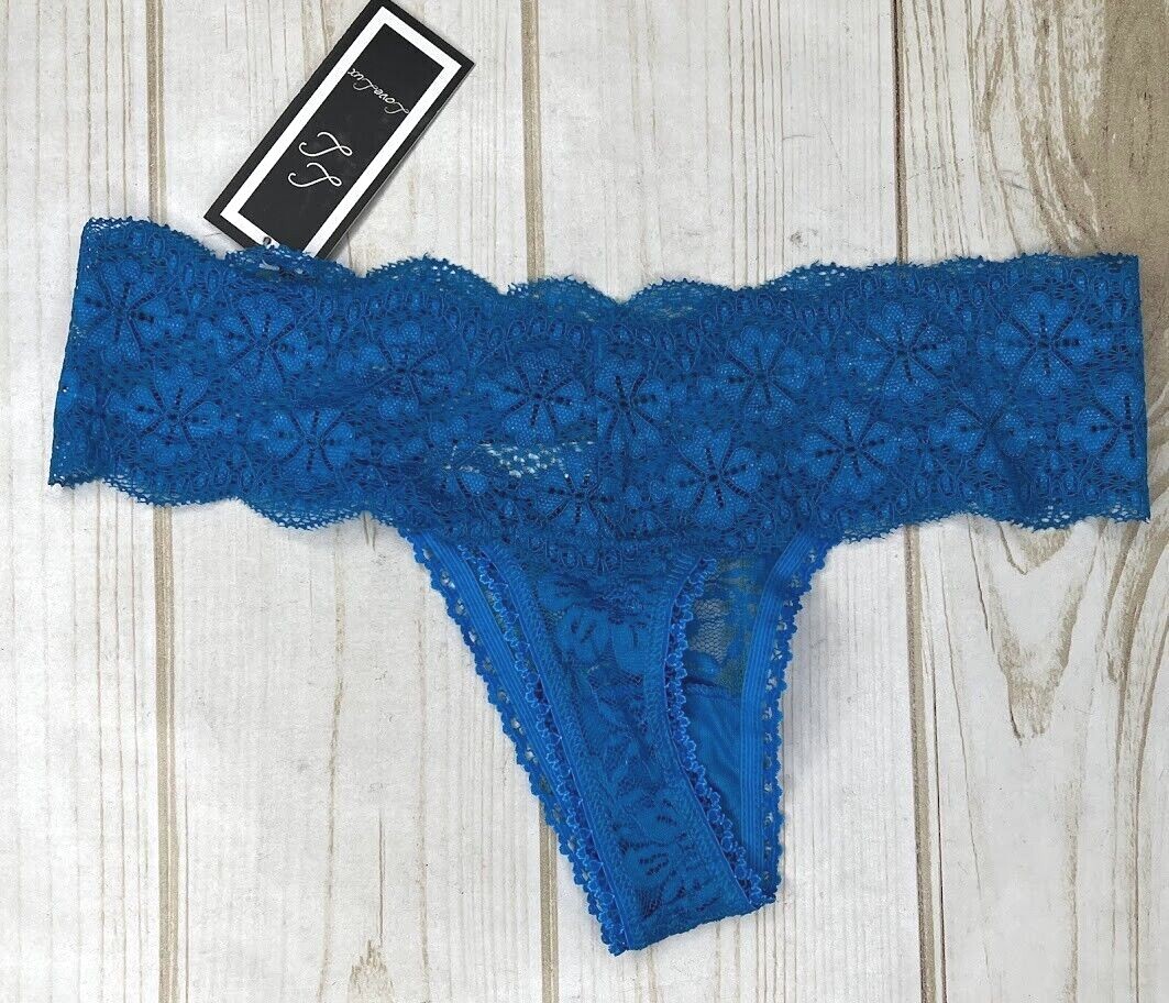 New 6 Pairs Love Lux Sexy Lace Thong Panties Black Blue Yellow Pink Beige
