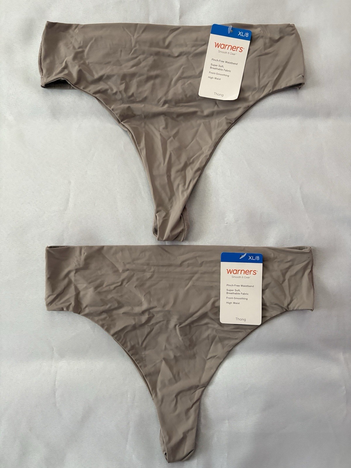 NEW Warners Thong Smooth It Over High Waist Thong 2 Pack Panty Size XLarge New