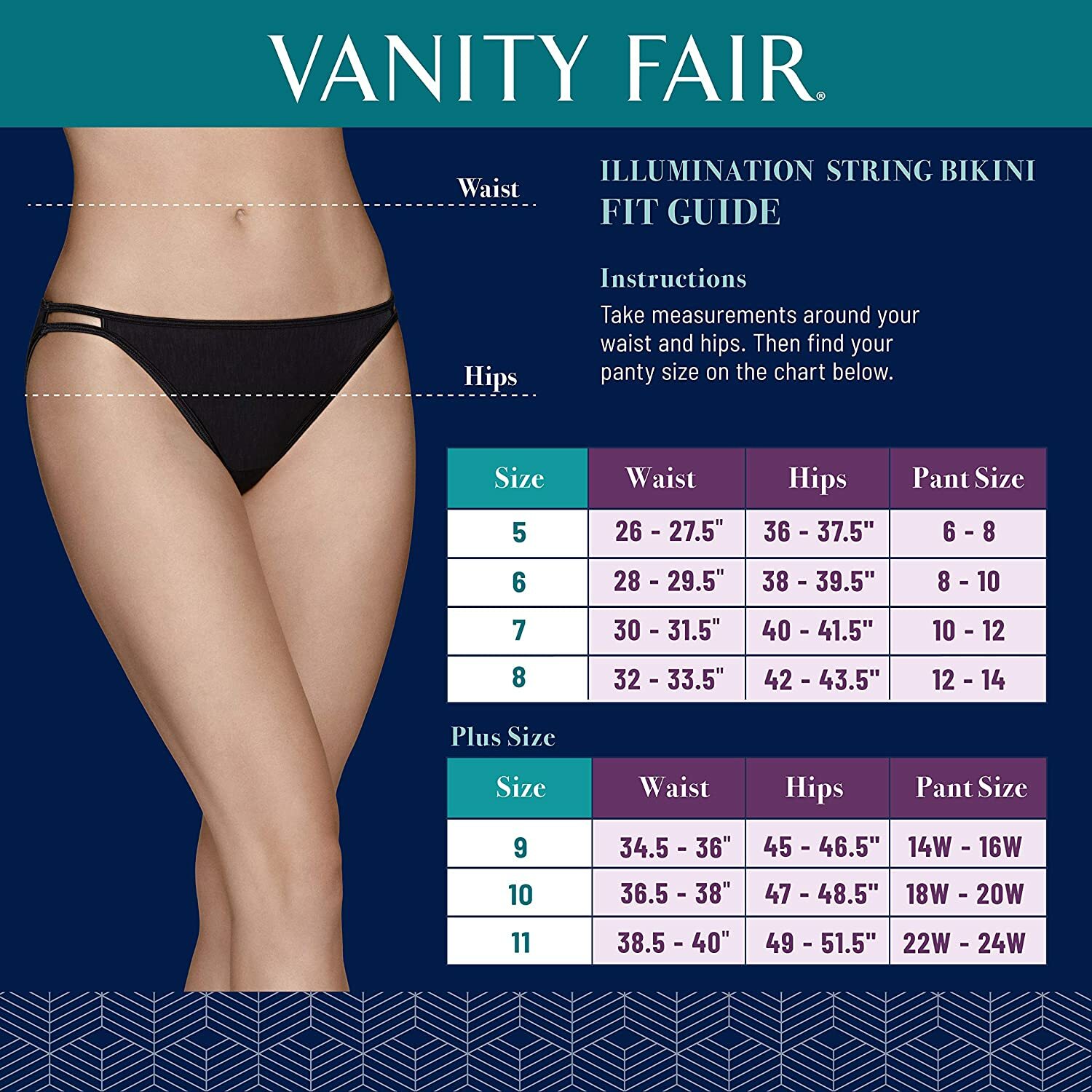 Vanity Fair Body Shine Illumination Night Fall Print String Bikini Size 8/XL