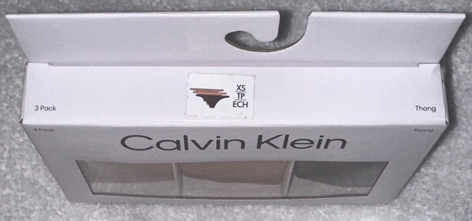 CALVIN KLEIN Invisibles Nude Caramel Dark Brown 3 pk Thong Panty Womens XS L XL