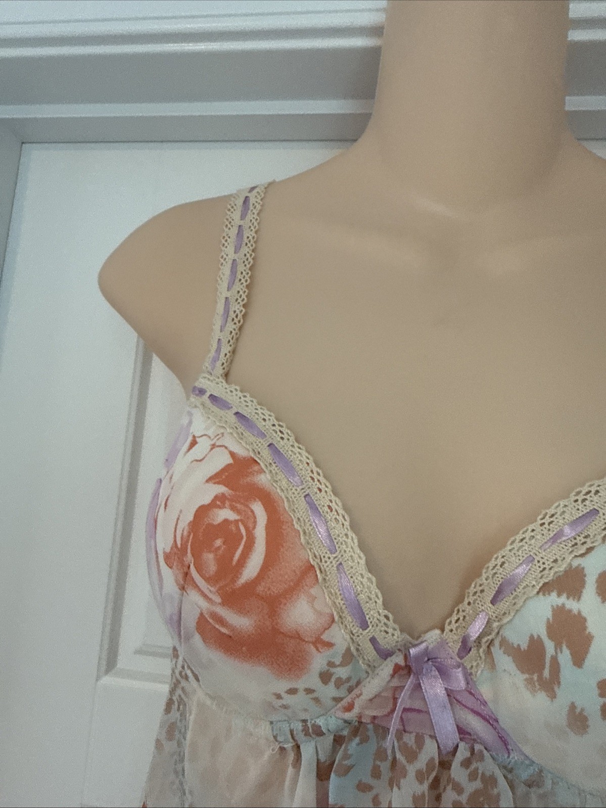 Jessica Simpson Roses Nightie & Thong 34B S NWT Sexy Cottage Core Underwire