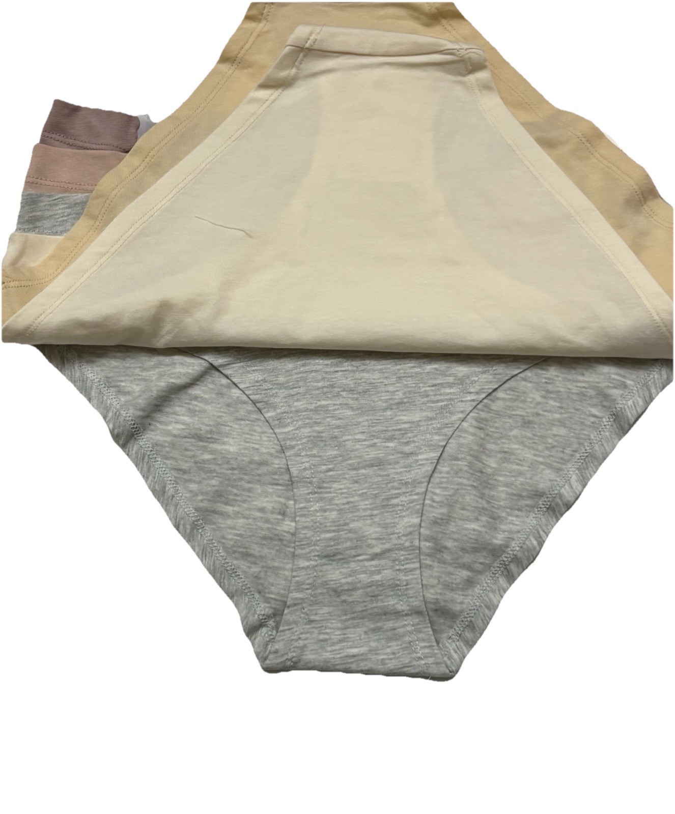 DANSKIN WOMEN ORGANIC COTTON BIKINI PANTIES XL 5 PACK SEAMLESS SOLID SUPER SOFT