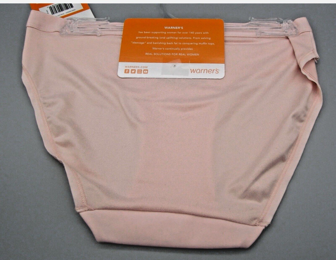 WARNER’S RV8101P~Pink Cloud 9 Smooth Invisible Look Microfiber Bikini Size XL